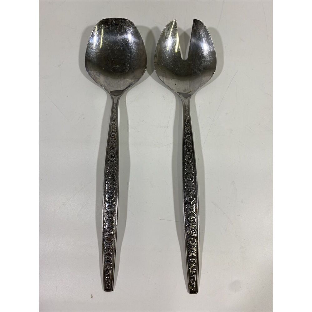Vintage MCM Midcentury International Di Lido Salad Serving Set Fork Spoon Japan‎